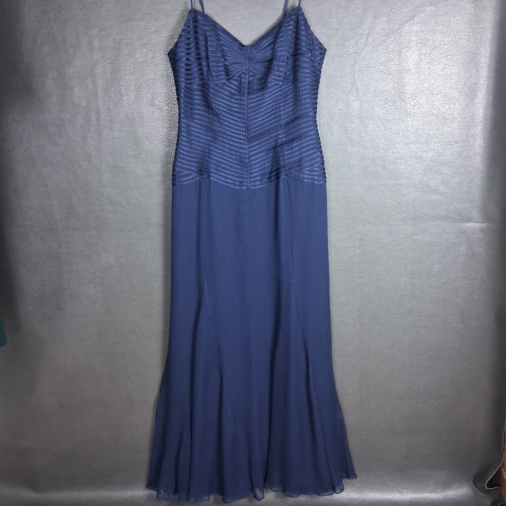Liancarlo Dress Womens 12 Gown Silk Sweetheart Formal Evening Navy Blue